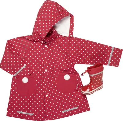 Produktbild von Playshoes 408566 Regen-Mantel Punkte Regenmantel Regenjacke abnehmbare Kapuze, Größe:116