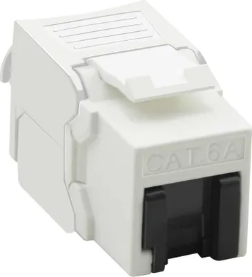 Produktbild von VALUE Cat.6A (Class EA) Keystone, RJ-45, ungeschirmt, werkzeuglos, weiß