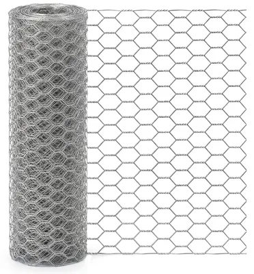 Geflügelnetz 16,5" × 157", 1" Maschenweite, verzinkt, silber