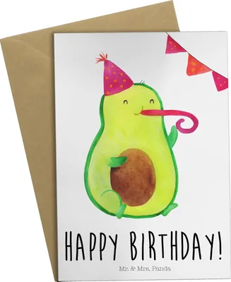 Produktbild von Mr. & Mrs. Panda Beileidskarte Avocado Geburtstag - Weiß - Geschenk, glückwunschkarten, Alles Gute, osterkarten, Feier, Party, Happy Birthday, weihnachtskarten, Grußkarte