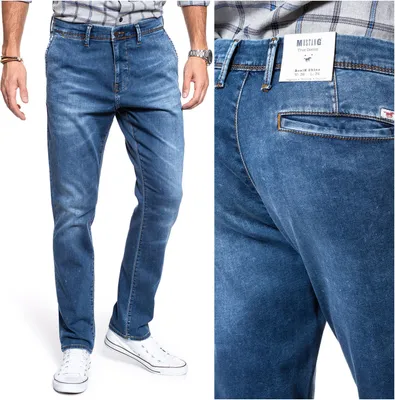 Produktbild von MUSTANG, Herren Jeanshosen, Straight fit, REALX CHINO, W32 L34, Blau, Jeans, baggyjeans, buggy