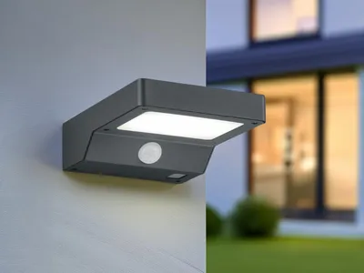 Produktbild von LED Solar Wandleuchte Außenleuchte Fassadenbeleuchtung Solarlampe für den Garten