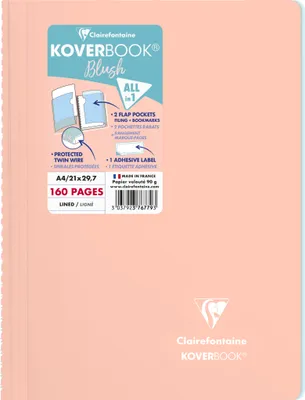 Produktbild von Clairefontaine 5x Spiralblock A4, 80 Blatt liniert - Koralle/eisblau 376779C