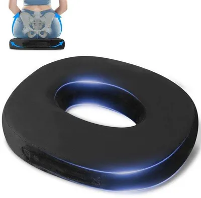 Produktbild von Unyqoos® Ergonomisches Memory‑Schaum Sitzkissen – Druckentlastung bei Steißbein, Ischias & Rücken, 38 x 30 x 7 cm, leicht, für Büro/Auto/Rollstuhl