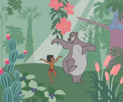 Zdjęcie produktu dla Disney fototapeta Księga dżungli zielonym - 612780 - 3 x 2,50 m