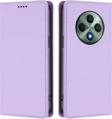 Immagine prodotto di Custodia in pelle per Oppo Reno12 F 5G/Reno12 F 4G, custodia a libro magnetica in Finto cuoio con supporto, viola chiaro