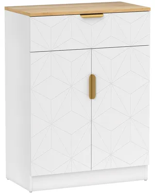 Obrázek produktu pro Moderní komoda s zásuvkou a nastavitelnými policemi | Barva: bílá | Rozměry: 60 x 32 x 82 cm