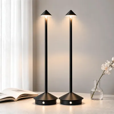 Produktbild von 2er schnurlose Tischlampe, tragbare LED-Schreibtischlampen, 2000 mAh wiederaufladbar, batteriebetrieben, Beleuchtung für Schlafzimmer, Esszimmer, Rest