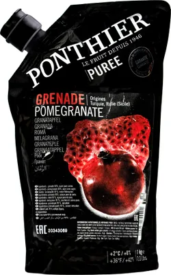 Produktbild von Food-United GRANATAPFEL-GRAPEFRUIT PÜREE Ponthier 1KG für Smoothies Müsli uvm.