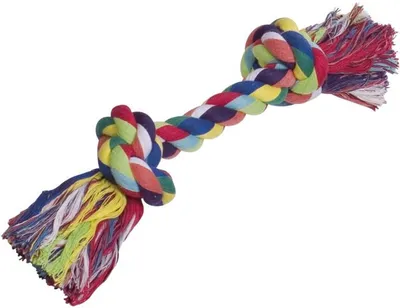 Obrázok produktu pre Hračka Nobby Rope, lano na hranie, 270 g, s 2 farebnými uzlami