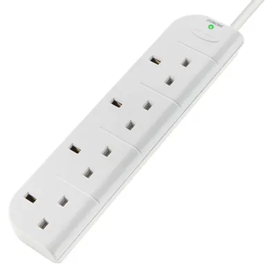 Produktbild von Belkin E-Series 4 Socket, 1-Metre SurgeStrip - Spannungsschutz (1-Metre SurgeStrip, 238 J, 4 AC-Ausgänge, 230 V, 50 Hz, 1 m, Weiß)