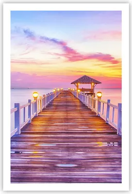 Produktbild von Poster - Poster ohne Rahmen - Sonnenuntergang Wasser Brücke Horizont - 61x91,5 cm - Wand Bild - Wanddeko - Wandbilder - Kunstposter - Wandposter - Bilder - Kunstdruck - Wandbild - P2XPA61x91-2515