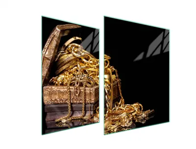 Image de Plaque De Protection Des Vitres Pour Herd 70X52 Or