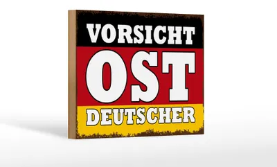 Produktbild von Holzschild Flagge 18x12cm Vorsicht Ost Deutscher