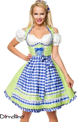 Produktbild von Dirndline - Unterbrustdirndl mit Karoschürze - XS -