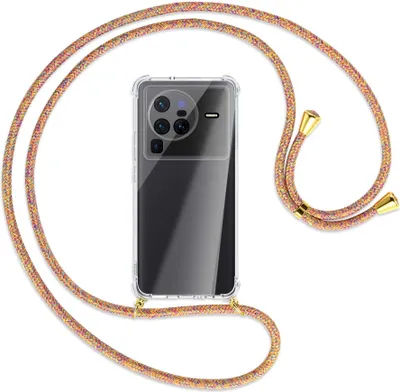 Produktbild von Handykette Backcover-Schutzhülle mit Band (Metall goldfarben) für vivo X80 Pro (V2185A,V2145, 6.78'') - Rainbow