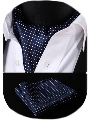 Productafbeelding van Herenset: sjaal met bloemenprint, paisley-motief, ascot, halsdoek, zakdoek, blauw, one size