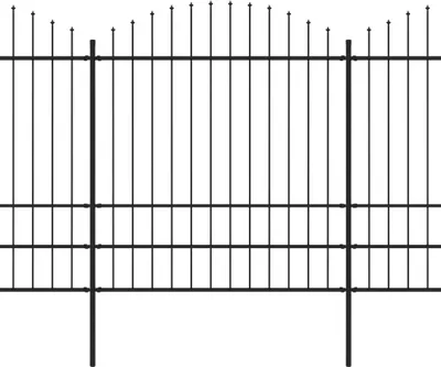 Produktbild von vidaXL Gartenzaun mit Speerspitze Stahl 359 x 200 cm Schwarz