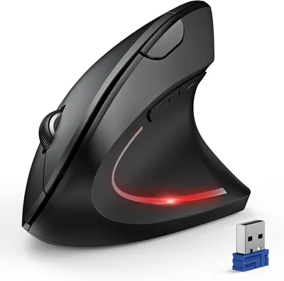 Produktbild von Tecknet Ergonomische drahtlose Bluetooth -Maus - vertikale 3 -Geräte (BT + BT USB), optisch leise 6 einstellbare DPI -Laptop/PC/Mac/Tablet/iPad