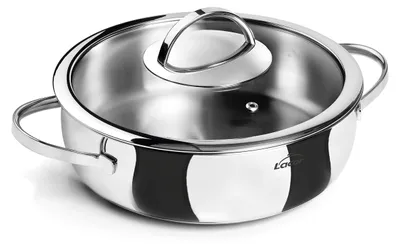 Brottrommel mit Deckel 24 cm, 3 Liter, Edelstahl 18/10
