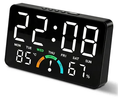 Digitale Wecker mit LED-Display, große Ziffern, leise, Alarm, Temperatur