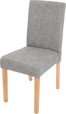 Produktbild von Esszimmerstuhl Littau, Küchenstuhl Stuhl, Stoff/Textil  grau, helle Beine