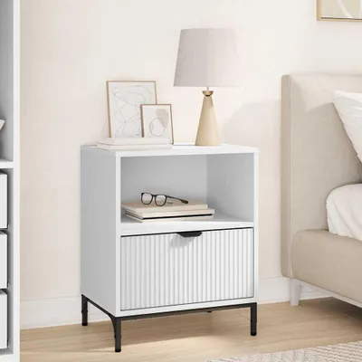 Obrázok produktu pre Maison Exclusive - Nočný stolík so zásuvkami Biela 49 x 36 x 61 cm Drevený materiál