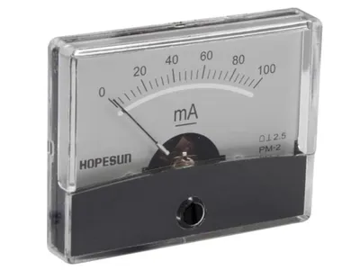Productafbeelding van ANALOGE INBOUW-STROOMMETER 100 mA DC / 60 x 47 mm