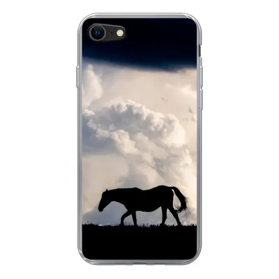 Produktbild von MuchoWow® Handyhülle Schutzhülle Hülle für iPhone 8 Pferd - Wolken - Schatten Silikon Softcase Handy Hülle - Schutzhaube