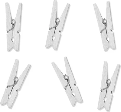 Produktbild von Kleine Wäscheklammern für Fotos 3cm mini Holzklammern weiß 20er Set