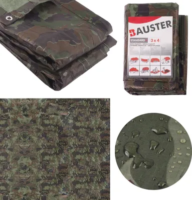 Produktbild von Abdeckplane 12m² (3x4m) Gartenplane Holzplane Stoff Tarnung Farbe Camouflage 80g Schutzplane Holzplane Schutzplane Gewebeplane