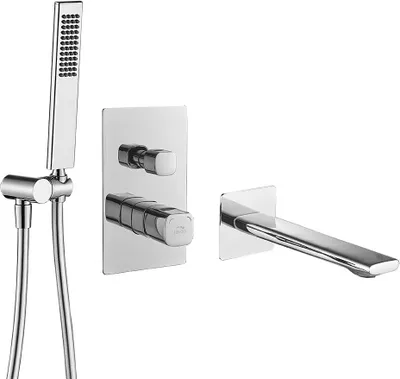 Obrázok produktu pre Skrytá batéria do vane s sprchovou súpravou TORES Silver Chrome Laveo