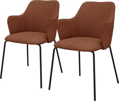 Produktbild von home24 Armlehnenstuhl - 2er-Set - Webstoff / Eisen