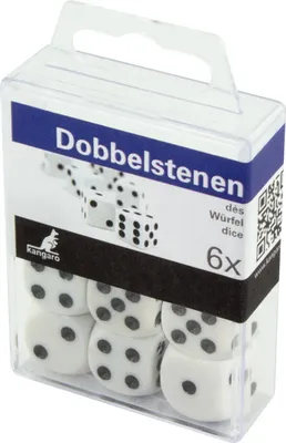 Immagine prodotto di kangaro K-523009 kangaro Spielwürfel-Set, in Kunststoffdose, elfenbeinweiß