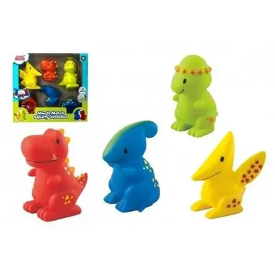 Produktbild von Zusammenklappbarer Gummidinosaurier in einer Schachtel (26 x 24 x 8 cm) – ab 12 Monaten