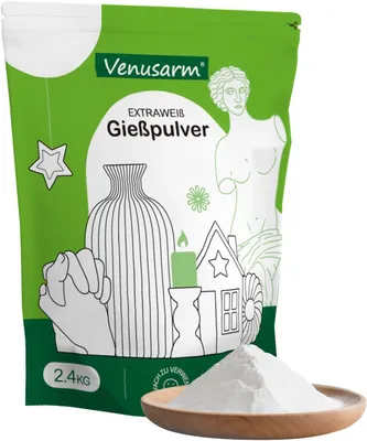 Produktbild von Venusarm Gießpulver 2,4kg, Beruhigende Härte Gießmasse für Detailgetreue Reliefs Gipsformen Kunst- und Bastelprojekte