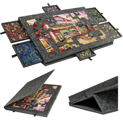 Productafbeelding van 2-in-1 Puzzelplank voor 1000 Stukjes met 6 Laden