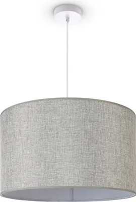 Produktbild von Pendellampe Wohnzimmer Deckenleuchte Stoff Lampenschirm Modern Einfarbig Rund