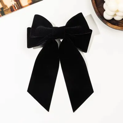 Produktbild von Sajbazar Elegante Samt Haarspange Schleife Schwarz