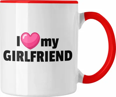 Produktbild von Trendation - I Love My Girlfriend Tasse Geschenk Freundin Freund Valentinstag Geschenkidee Spruch (Rot)