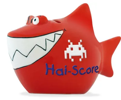 Productafbeelding van Haai-spaarpot, voor gamers, rood-wit