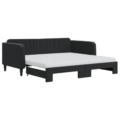 Obrázok produktu pre vidaXL Rozkladacia posteľ s matracmi čierna 90x190 cm Velvet