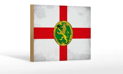 Produktbild von Holzschild Flagge Alderneys 18x12cm Flag Alderney Vintage