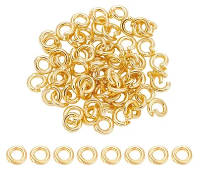 60x offene Verbindungsringe, 18K vergoldet, 5,5 mm, 3 mm Loch