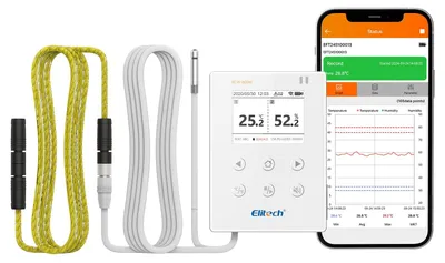WiFi-Datenlogger für Temperatur & Feuchte mit Leckmelder, -40 bis +80 °C