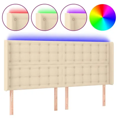 Produktbild von LED Kopfteil Creme 183x16x118/128 cm Stoff