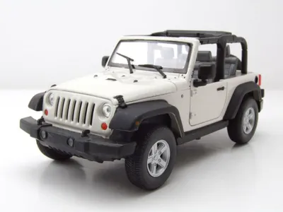 Produktbild von Welly 22489CW Jeep Wrangler Rubicon offen 2007 weiß 1:24
