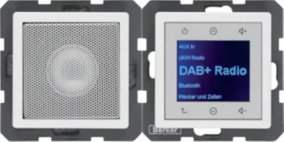 Produktbild von HAGER Berker Q.1/Q.3/Q.7 Q.x Radio Touch podtynkowe DAB+ Bluetooth mit Lautsprecher weiß samt 30806089 HA