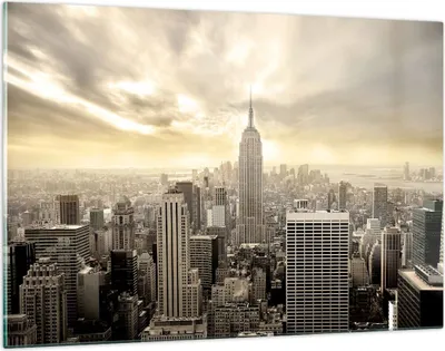 Produktbild von Bilder auf glas - Stadt Wolkenkratzer Manhattan New York - 120x80cm - Glasbilder - Wandbilder - Kunstdruck - Wanddekoration aus Glas - Glas Bilder - Wandbild auf Glas - GAA120x80-2630