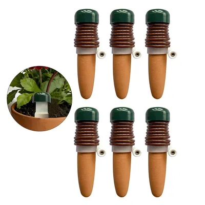 Produktbild von Ton-Kegel-Bewässerungssystem, 6er-Set Pflanzenbewässerer, konisches Design, ideal für Topf- und Zimmerpflanzen, langlebig, effizient und wassersparend
